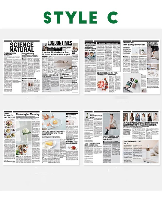 كاكو 6 أدوات تصوير فوتوغرافي بريطانية قديمة خلفية صحيفة رجعية مناسبة للملابس العصرية، وتصوير الأطعمة، والديكور المنزلي، وورق تغليف باقات الزهور، والأدوات الزخرفية الجذابة. - Image 4